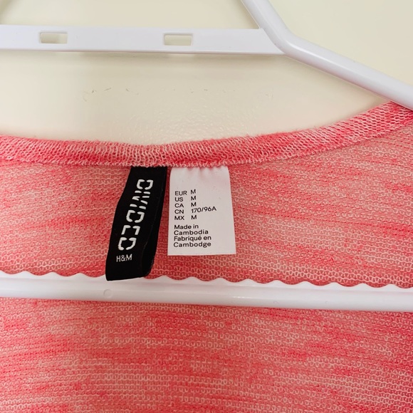 Pink Melange Cardigan. Soft Fine-knit with slits on the sides. No buttons. - Picture 2 of 4